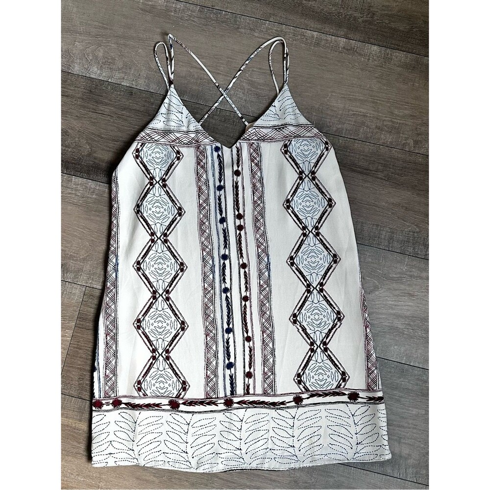 Aqua Southwestern Print Slip Dress Small Festival Vacation Summer Dress